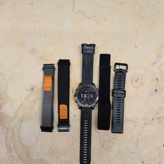Garmin Fenix 7 Pro Sapphire Solar Carbon Gray DLC Titanium + Black Band Open Box