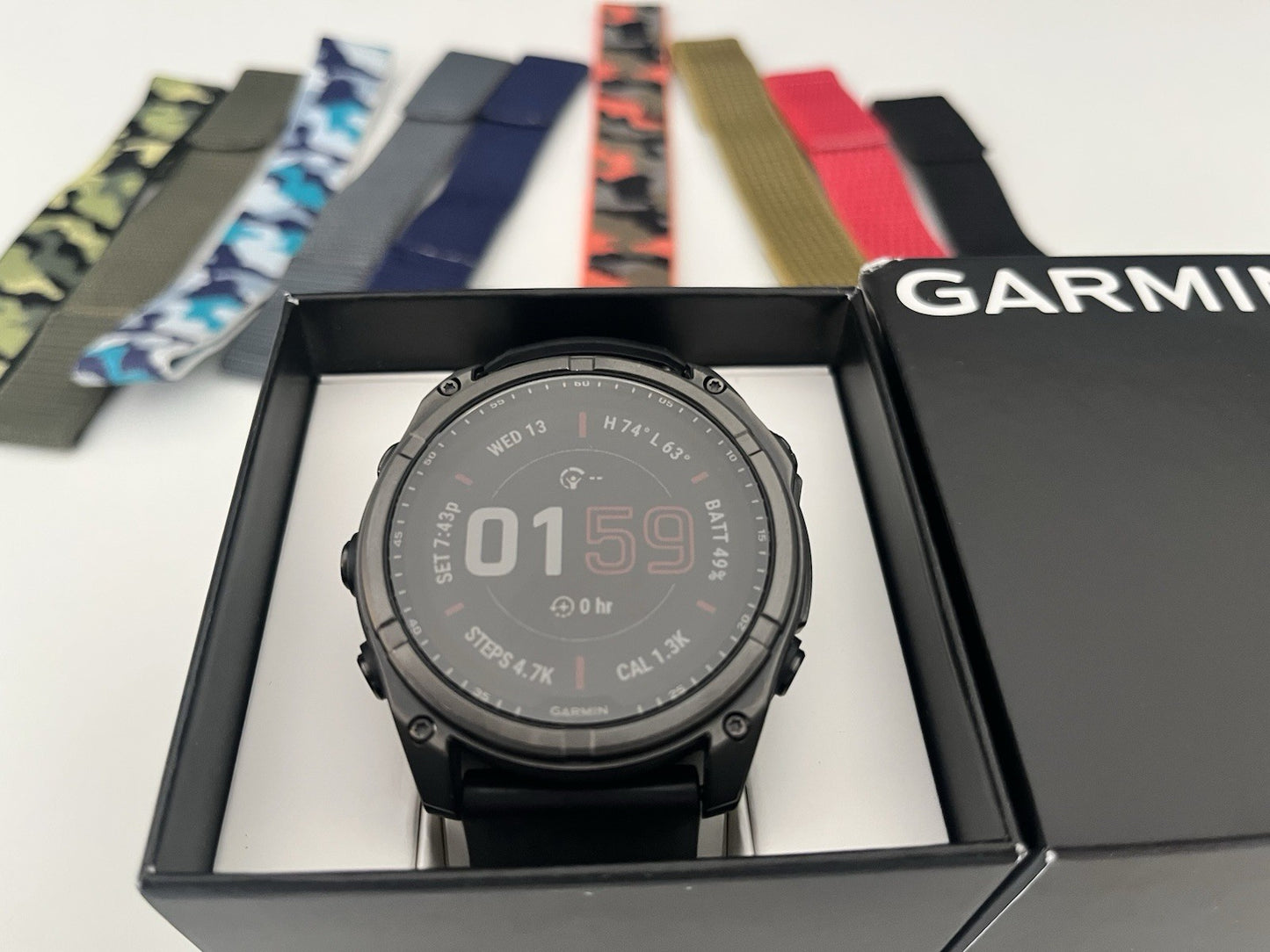 MINT Garmin FENIX 8 51mm Solar Sapphire Titanium Fitness Watch With Extra Bands!