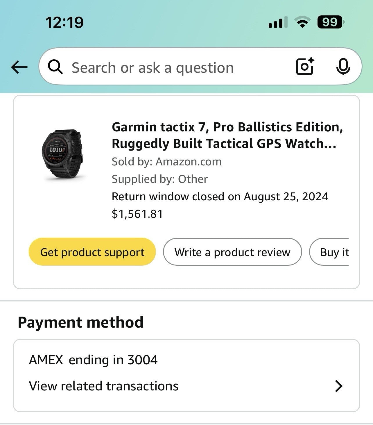 Garmin Tactix 7 Pro Ballistics Solar GPS Watch. Includes Applied Balistics