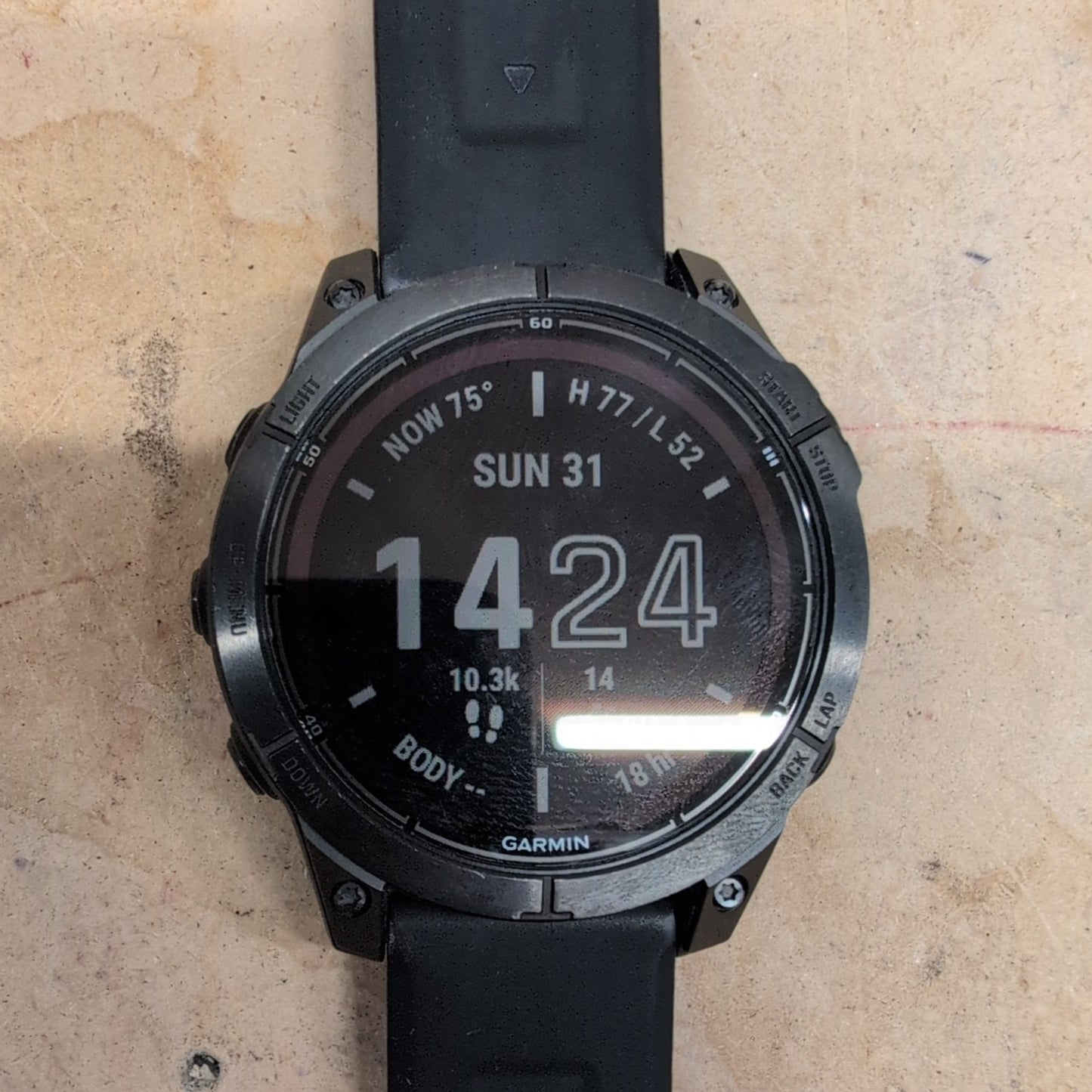 Garmin Fenix 7 Pro Sapphire Solar Carbon Gray DLC Titanium + Black Band Open Box